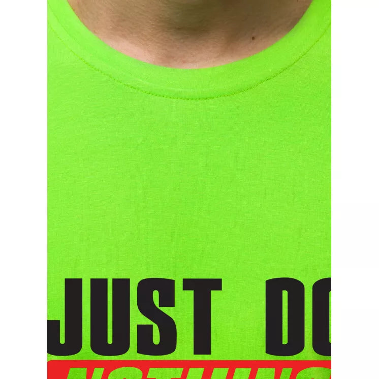 Žali neoniniai vyriški marškinėliai Just do nothing