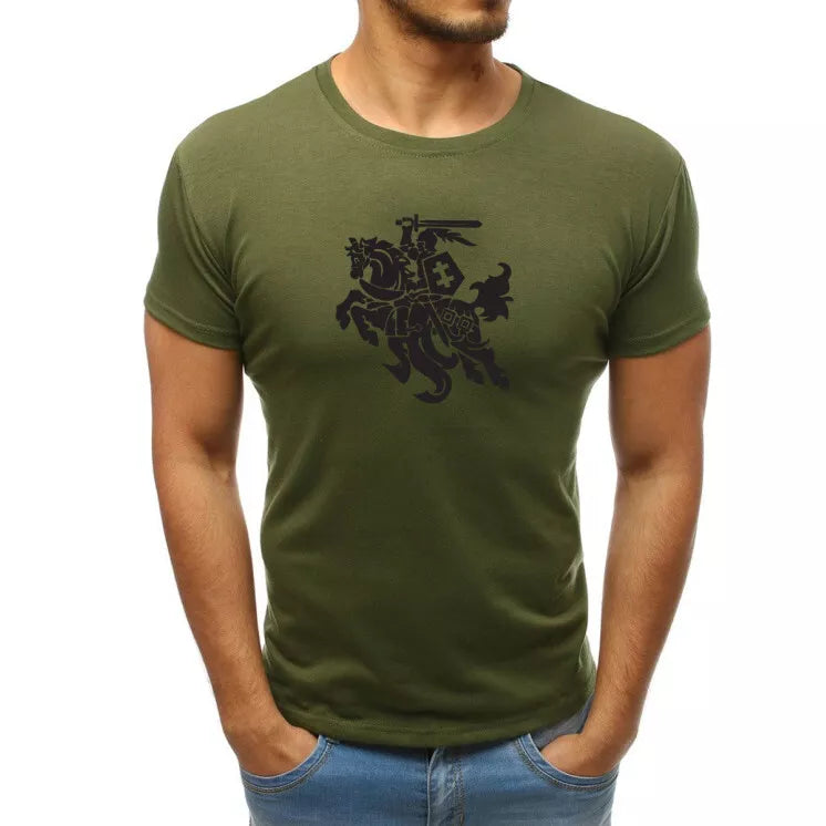 Chaki vyriški marškinėliai  VYTIS juodas