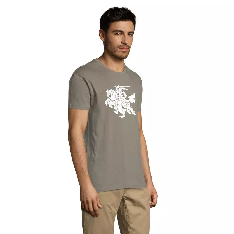 Šviesiai chaki vyriški marškinėliai  VYTIS baltas