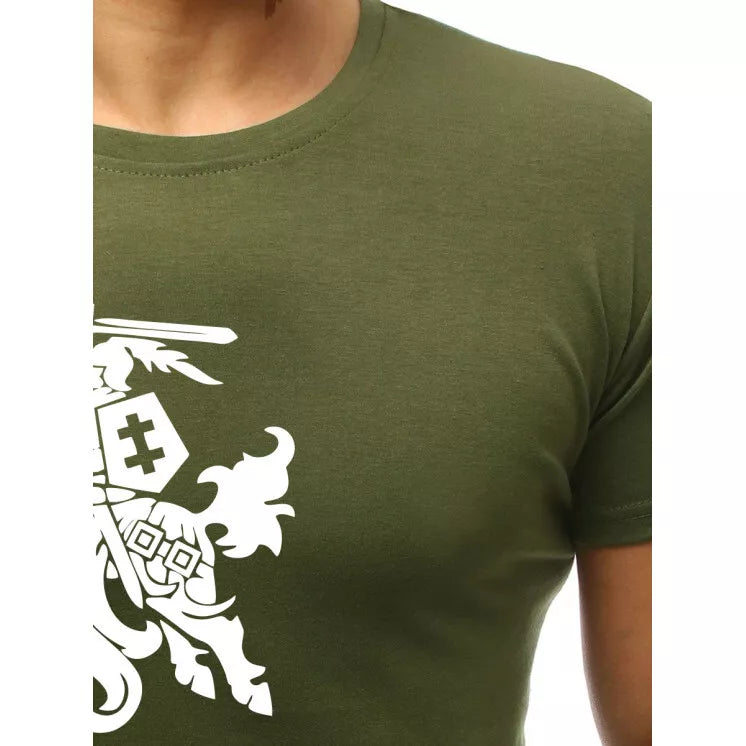 Chaki vyriški marškinėliai VYTIS baltas