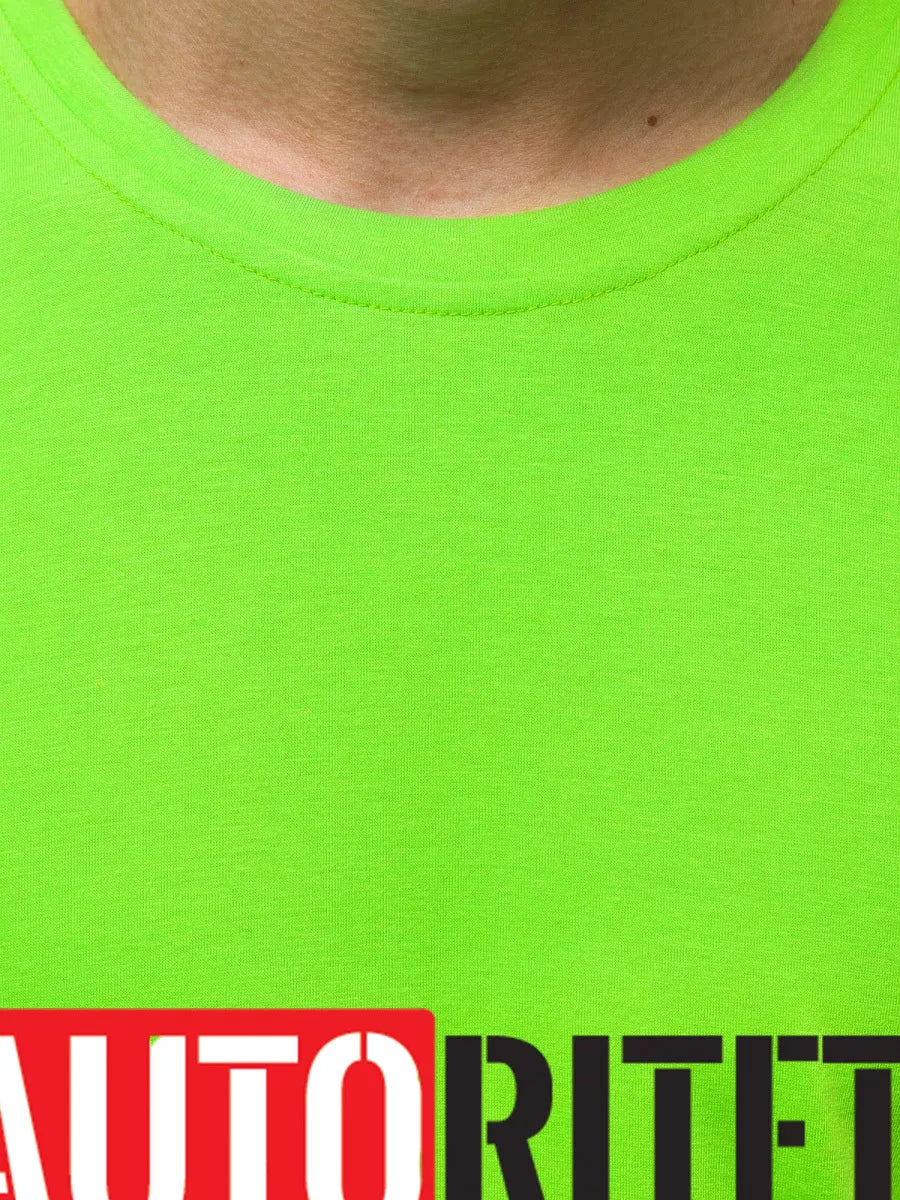 Žali neoniniai vyriški marškinėliai Autoritetas